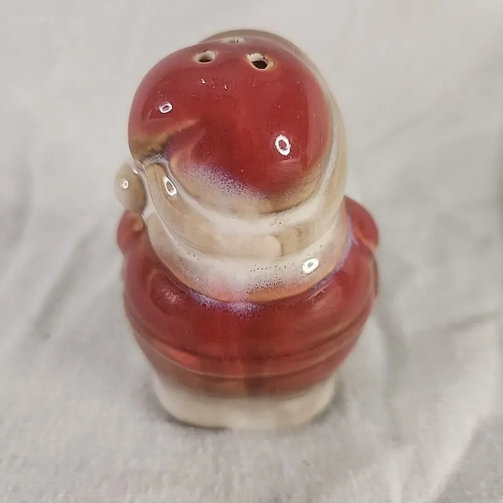 CHRISTMAS Ceramic Santa Claus Salt And Pepper And Tray Set Enchanted Forest New